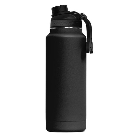 ORCA Hydration Bottle, 34 oz Capacity, 188 Stainless Steel, Black, PowderCoated ORCHYD34BK/BK/BK